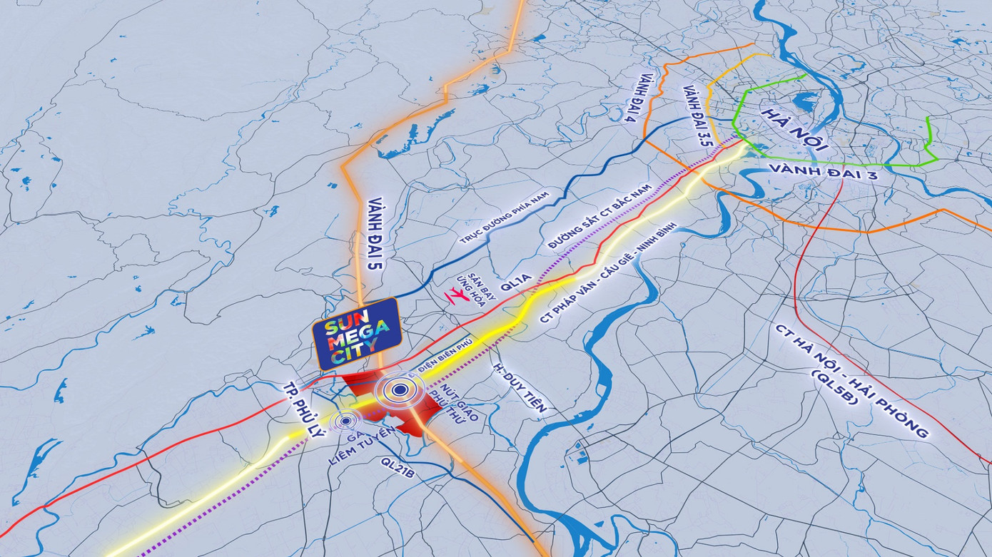 Sun Mega City sở hữu tọa độ chiến lược phía Nam Hà Nội