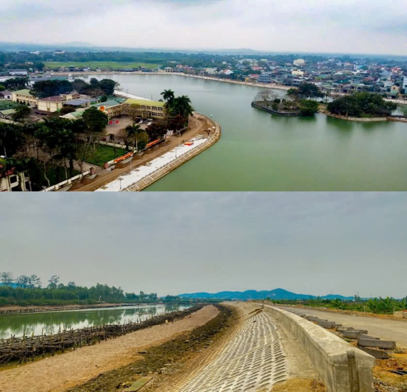 Ảnh chụp tại hồ Bình Sơn, huyện Hương Khê, tỉnh Hà Tĩnh sau khi được cải tạo và Bờ kè sông Thị Xã Hoàng Mai, tỉnh Nghệ An Ảnh chụp tại hồ Bình Sơn, huyện Hương Khê, tỉnh Hà Tĩnh sau khi được cải tạo và Bờ kè sông Thị Xã Hoàng Mai, tỉnh Nghệ An