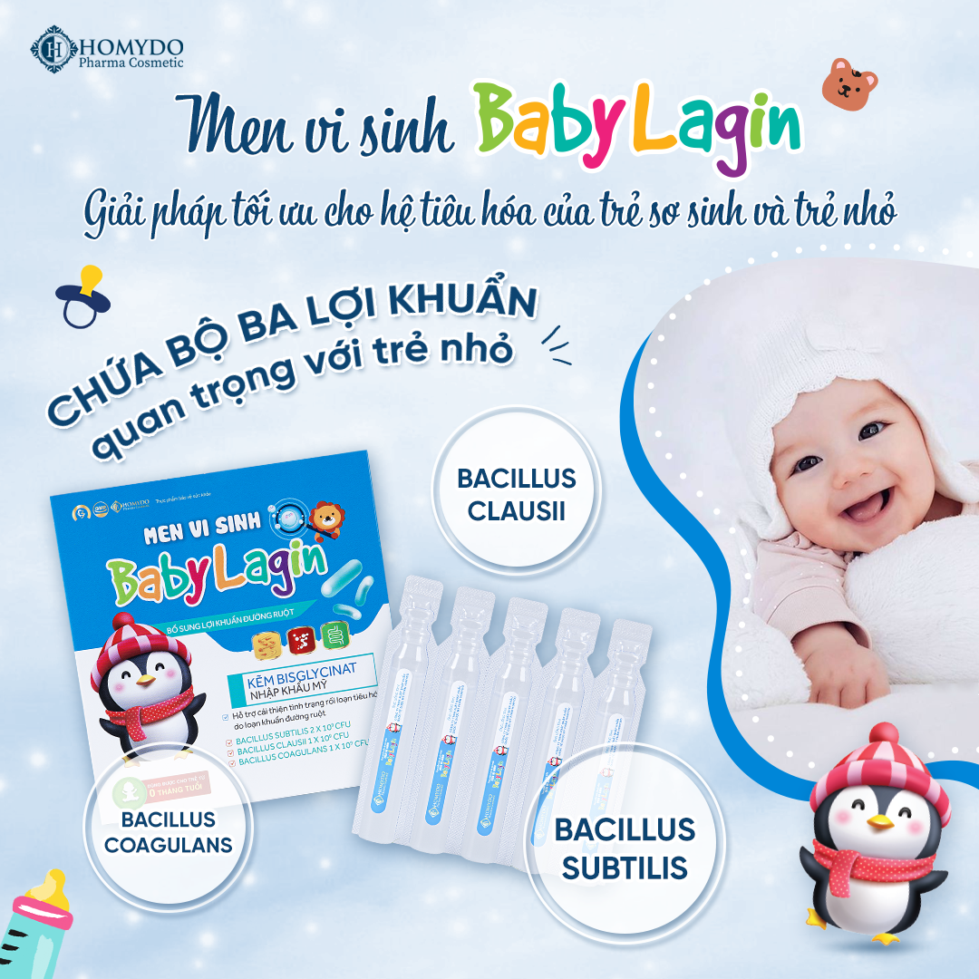 Men vi sinh Baby Lagin giải pháp tối ưu cho hệ tiêu hóa trẻ sơ sinh