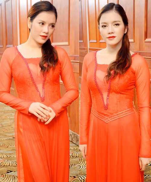 Lý Nhã Kỳ tự tin với khe ngực chật chội, sâu hoắm phập phồng ngay sau lớp vải voan mỏng tang