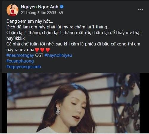 Ca sĩ Nguyễn Ngọc Anh cũng chờ cầm lá phiếu đi bầu cử xong mới ra MV mới.