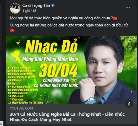 Hòa chung không khí cử tri cả nước cầm trên tay lá phiếu để lựa chọn người đại biểu của mình tại Quốc hội và Hội đồng Nhân dân các cấp, Trọng Tấn cũng muốn góp những bài ca về đất nước trong ngày toàn dân đi bầu cử.