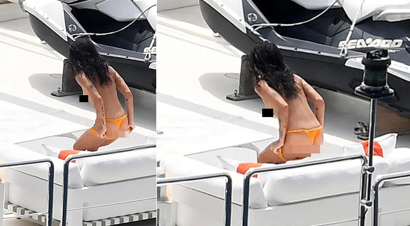 Chuyến đi nghỉ của cặp đôi nổi tiếng nhanh chóng lọt ống kính cánh paparazzi. Không chỉ vậy, khoảnh khắc sao nữ phim "The Batman" để ngực trần cũng bị ghi lại.