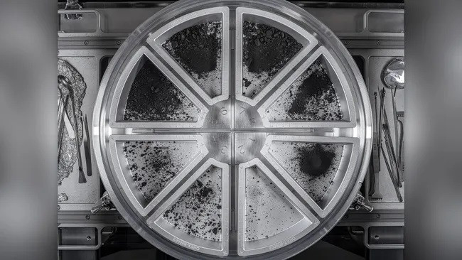 Cận cảnh các khay mẫu OSIRIS-REx của NASA, chứa bụi và mảnh vụn thu được từ tiểu hành tinh Bennu. (Ảnh: NASA/Erika Blumenfeld & Joseph Aebersold) Cận cảnh các khay mẫu OSIRIS-REx của NASA, chứa bụi và mảnh vụn thu được từ tiểu hành tinh Bennu. (Ảnh: NASA/Erika Blumenfeld & Joseph Aebersold)