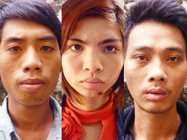  Ba nghi phạm trong những vụ cướp táo tợn: Minh, Hiền, Tuấn (từ trái sang phải)