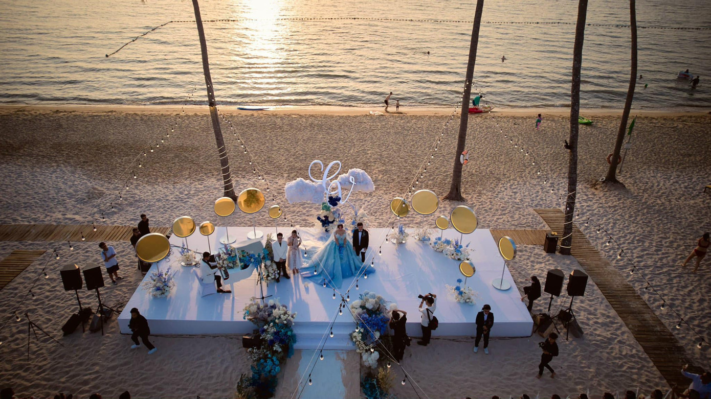 Không gian tổ chức tiệc cưới của Vân Hugo nhìn từ trên cao.