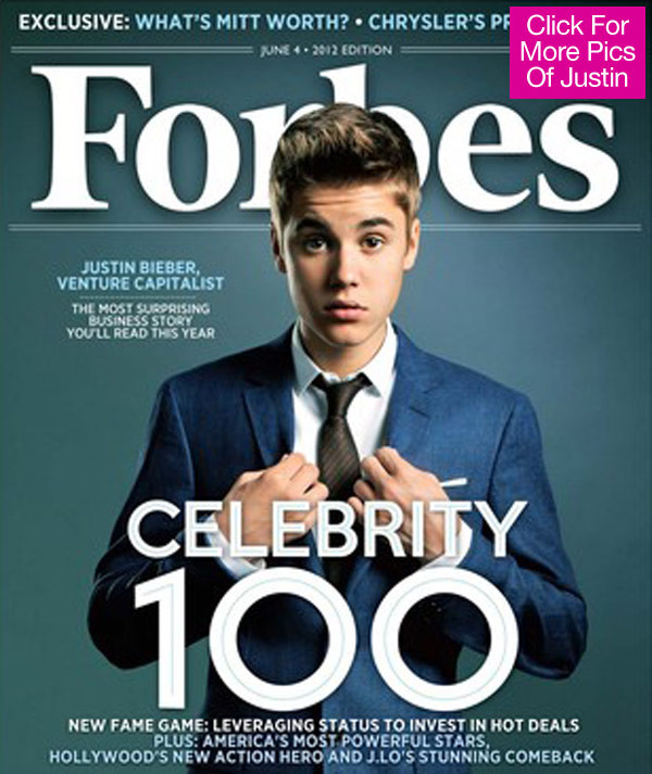 3. Ở tuổi 18, đây là lần thứ 2 hoàng tử nhạc pop Justin Bieber lọt vào danh sách của Forbes. Với những bản thu âm đắt như tôm tươi và các show diễn cháy vé, Justin kiếm được 55 triệu USD trong vòng 12 tháng qua.