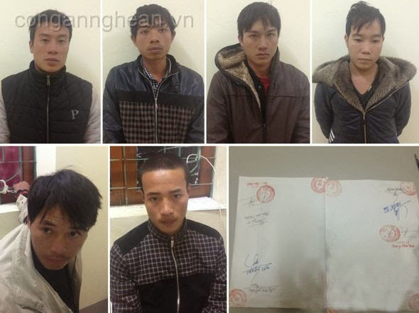 Các đối tượng trong vụ án cùng hai quả mìn chưa kịp phát nổ đã được niêm phong