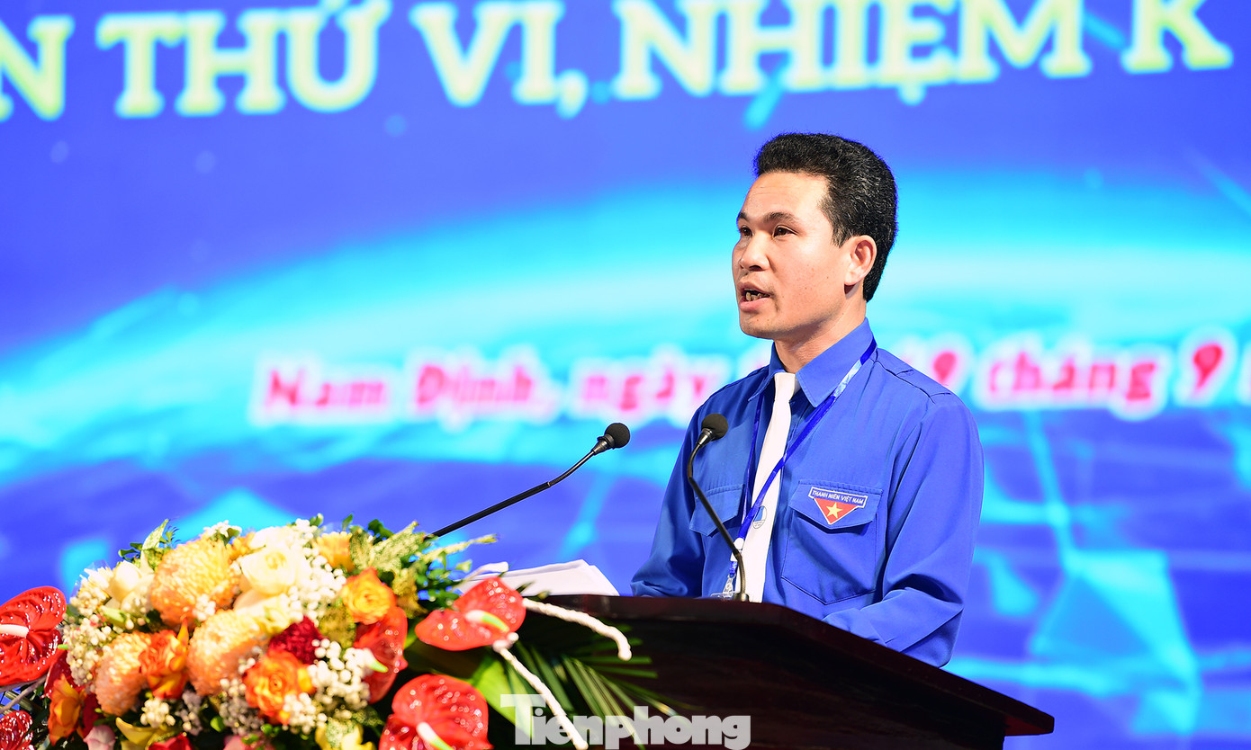 Anh Triệu Văn Thái - Bí thư Tỉnh Đoàn, Chủ tịch Hội LHTN Việt Nam tỉnh Nam Định khoá V phát biểu khai mạc Đại hội. Ảnh: Xuân Tùng Anh Triệu Văn Thái - Bí thư Tỉnh Đoàn, Chủ tịch Hội LHTN Việt Nam tỉnh Nam Định khoá V phát biểu khai mạc Đại hội. Ảnh: Xuân Tùng