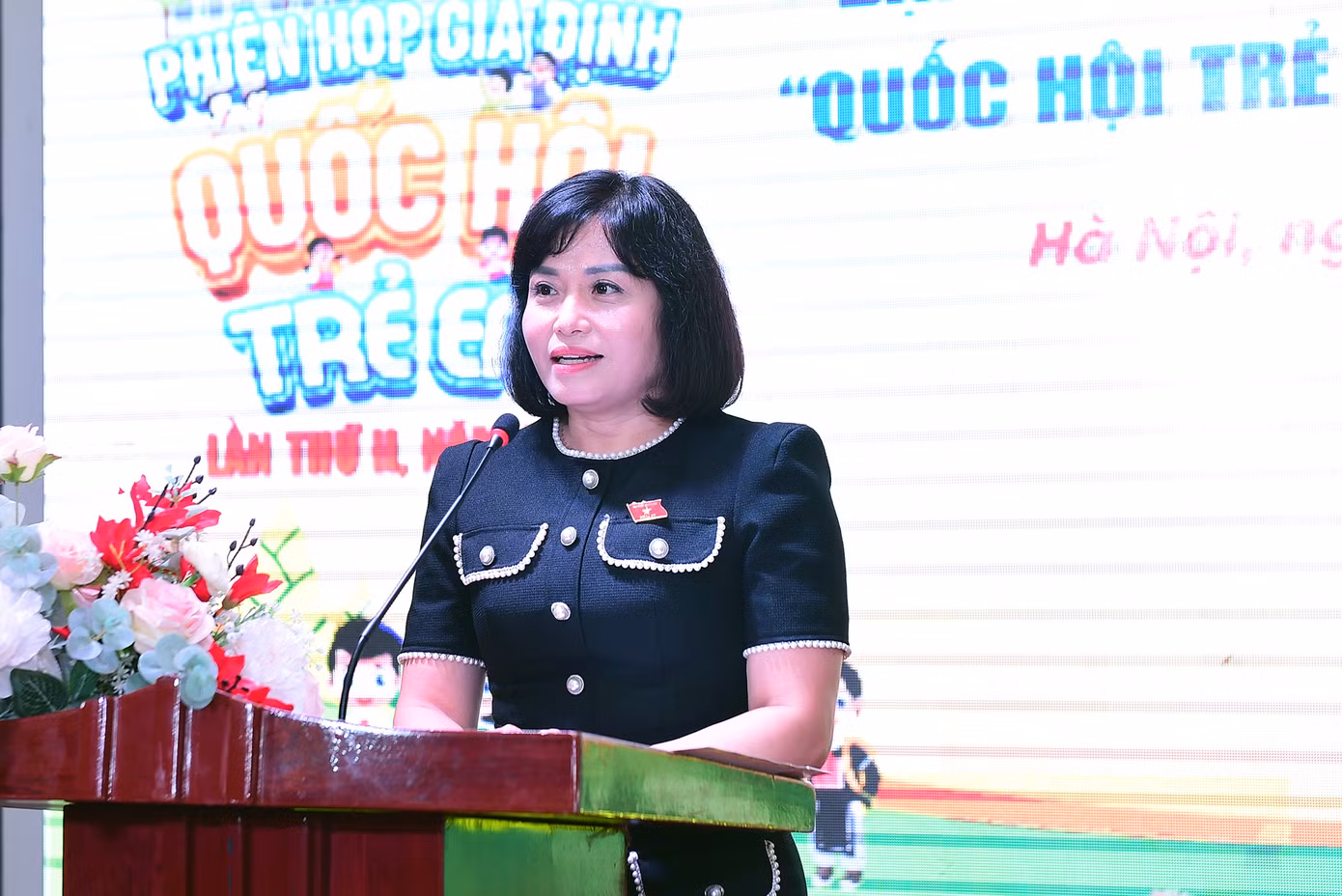 Bà Thái Quỳnh Mai Dung phát biểu tại chương trình.