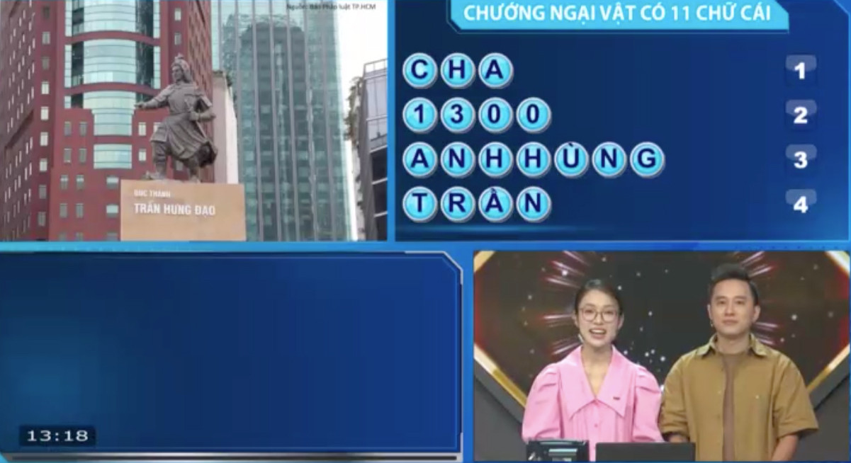 Viết Hiếu nhanh chóng giải đáp ẩn số 11 chữ cái ở phần thi vượt chướng ngại vật. Viết Hiếu nhanh chóng giải đáp ẩn số 11 chữ cái ở phần thi vượt chướng ngại vật.