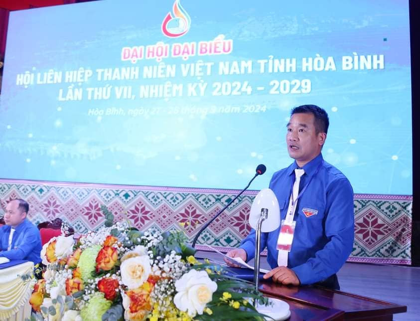 Anh Nguyễn Duy Tư phát biểu tại Đại hội. Ảnh: TĐHB