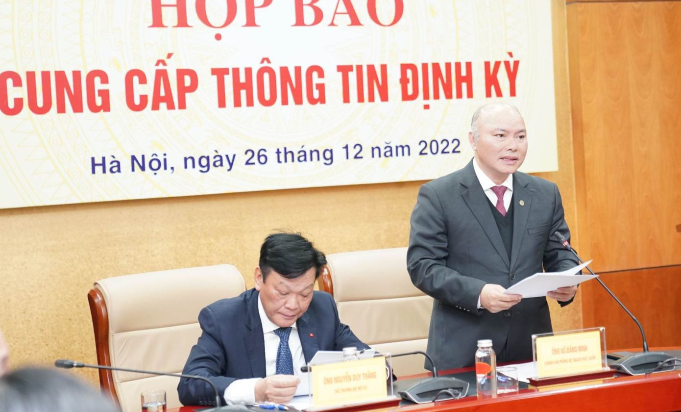 Chánh Văn phòng, Người phát ngôn Bộ Nội vụ Vũ Đăng Minh thông tin tại buổi họp báo Chánh Văn phòng, Người phát ngôn Bộ Nội vụ Vũ Đăng Minh thông tin tại buổi họp báo