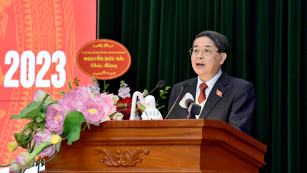 Phó Chủ tịch Quốc hội Nguyễn Đức Hải phát biểu tại hội nghị