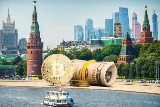 Các chuyên gia cho rằng Nga khó có thể dùng bitcoin và các loại tiền điện tử khác ở quy mô lớn để tránh biện pháp trừng phạt của phương Tây. (Đồ hoạ: KMR)