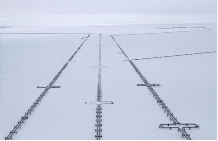Hệ thống ống dẫn gần một cơ sở khai thác khí đốt của tập đoàn Gazprom. (Ảnh: Reuters)