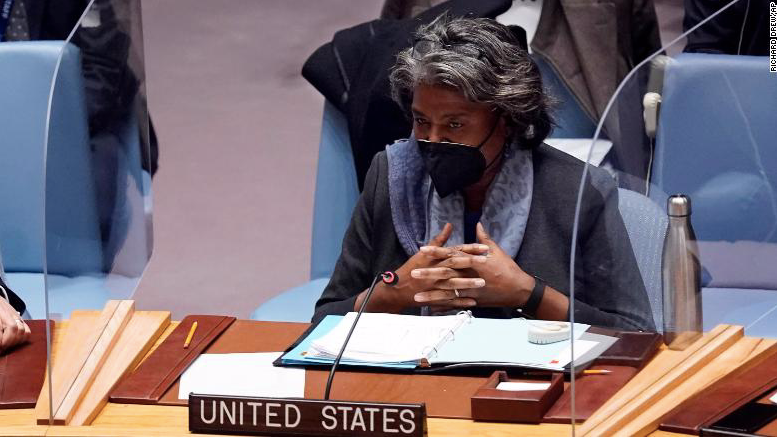 Đại sứ Mỹ tại Liên Hợp Quốc Linda Thomas-Greenfield. (Ảnh: CNN) Đại sứ Mỹ tại Liên Hợp Quốc Linda Thomas-Greenfield. (Ảnh: CNN)