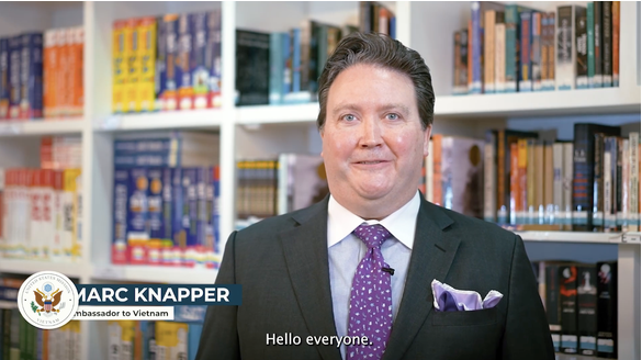 Đại sứ Mỹ tại Việt Nam Marc Knapper. (Ảnh chụp từ clip) Đại sứ Mỹ tại Việt Nam Marc Knapper. (Ảnh chụp từ clip)