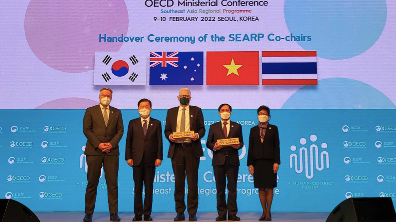 Việt Nam và Úc tiếp nhận vai trò Đồng Chủ tịch Chương trình SEARP giai đoạn 2022- 2025 từ Hàn Quốc và Thái Lan. (Ảnh: TTXVN) Việt Nam và Úc tiếp nhận vai trò Đồng Chủ tịch Chương trình SEARP giai đoạn 2022- 2025 từ Hàn Quốc và Thái Lan. (Ảnh: TTXVN)