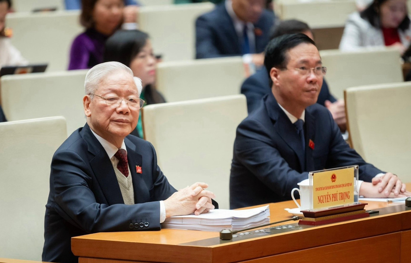 Tổng Bí thư Nguyễn Phú Trọng dự phiên khai mạc Kỳ họp bất thường lần thứ 5, Quốc hội khóa XV. (Ảnh: TTXVN)