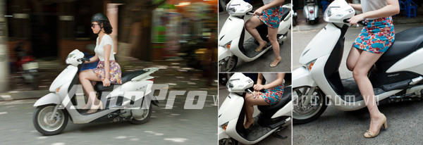 Thật gợi cảm nhưng cũng thật khó khăn khi diện váy quá ngắn khi đi xe máy . Thật gợi cảm nhưng cũng thật khó khăn khi diện váy quá ngắn khi đi xe máy