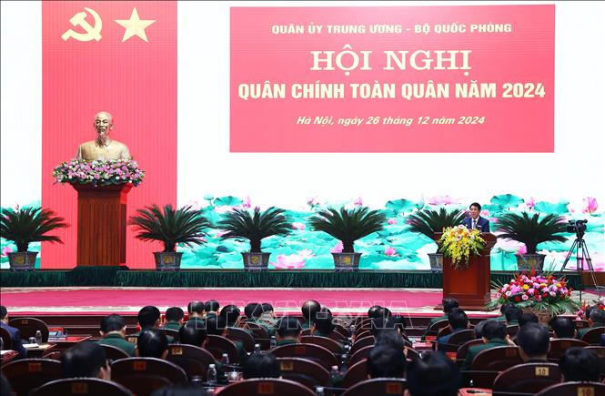 Chủ tịch nước Lương Cường dự Hội nghị Quân chính toàn quân năm 2024. Ảnh: Lâm Khánh/TTXVN Chủ tịch nước Lương Cường dự Hội nghị Quân chính toàn quân năm 2024. Ảnh: Lâm Khánh/TTXVN