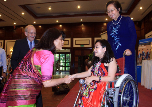 Nguyễn Phương Anh từng được Unicef chọn là một trong những gương mặt điển hình của trẻ khuyết tật toàn cầu. Ảnh: Nguyễn Đông