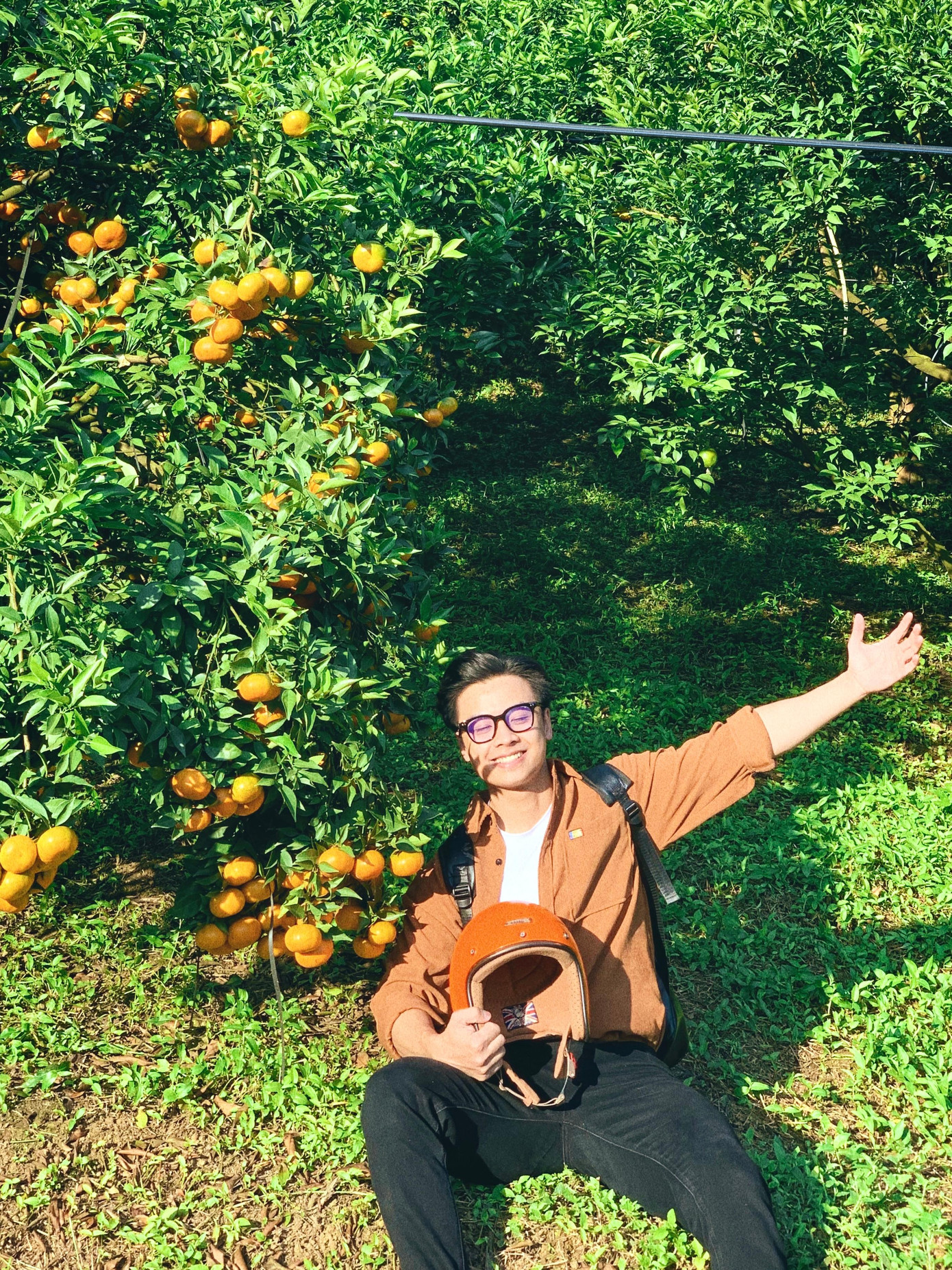 Quang Kiên check-in tại điểm đến - vườn cam ở Bản Ôn, thị trấn Nông trường Mộc Châu.