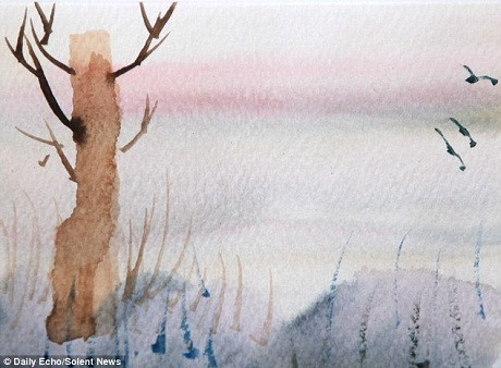 Mới 6 tuần trước, cô bé bắt đầu đòi cha mẹ mua màu nước và thử cầm cọ vẽ để thực hiện những bức tranh phong cảnh đầu tiên.. Mới 6 tuần trước, cô bé bắt đầu đòi cha mẹ mua màu nước và thử cầm cọ vẽ để thực hiện những bức tranh phong cảnh đầu tiên.