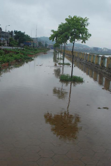 Nước sông Hồng ở đầu nguồn Lào Cai dâng cao ảnh 4