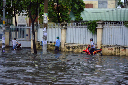 Đường phố Sài Gòn thành sông sau trận mưa ảnh 14 Đường phố Sài Gòn thành sông sau trận mưa ảnh 14