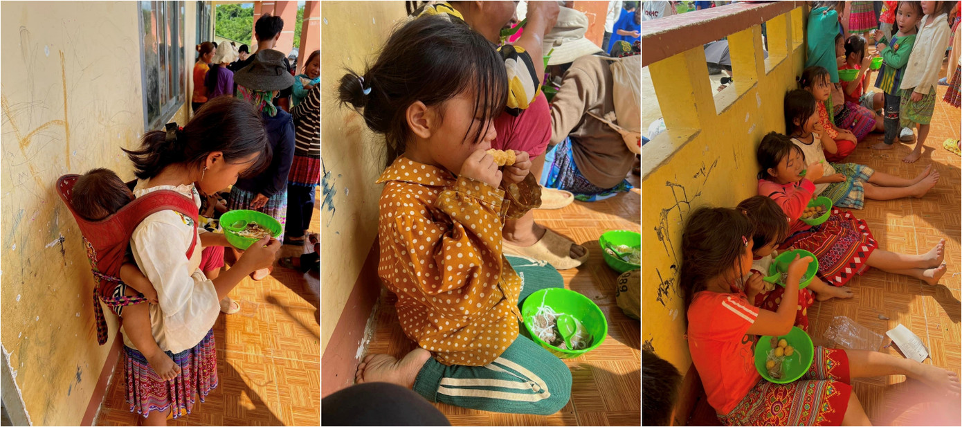 Vừa qua, nam TikToker tổ chức hoạt động bữa ăn có thịt, đem món bún bò đến cho trẻ em vùng khó khăn.