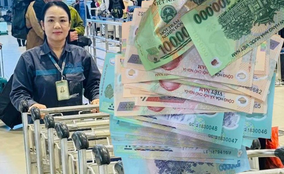 Chị Trương Thị Hiền - người phát hiện ra chiếc ví và nhiều tài sản giá trị ở xe đẩy. Ảnh: NIA.