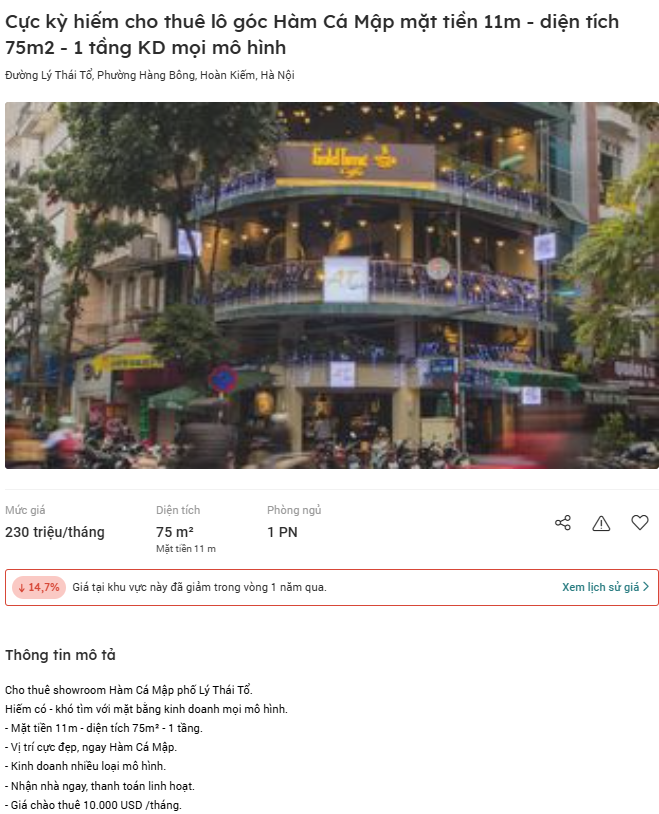 Các đơn vị phải bỏ ra ít nhất 2 - 3 tỷ đồng/năm để thuê mặt bằng tại "Hàm cá mập".