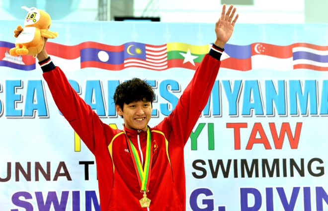 Quý Phước cởi bỏ được tâm lý nặng nề khi giành HCV sau những ngày thi đấu dưới sức. 