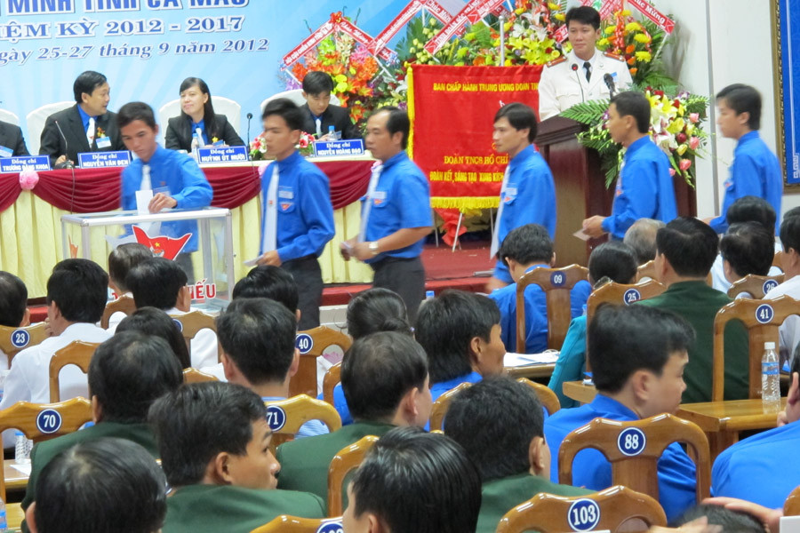 Đại hội biểu bầu cử vào Ban chấp hành Tỉnh đoàn Cà Mau nhiệm kỳ 2012 - 2017