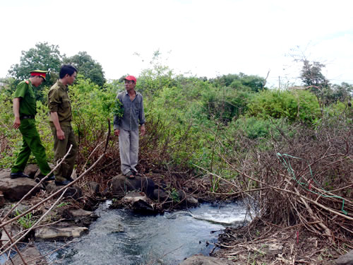 Hiện trường suối Thác Đá, nơi xảy ra vụ việc