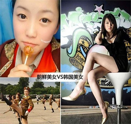 Những cô gái Triều Tiên ưa phong cách giản dị, đáng yêu (trái), thiếu nữ Hàn Quốc thì sexy và hiện đại hơn (phải). Những cô gái Triều Tiên ưa phong cách giản dị, đáng yêu (trái), thiếu nữ Hàn Quốc thì sexy và hiện đại hơn (phải)