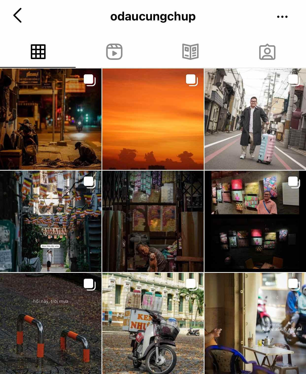 Tài khoản Ở Đâu Cũng Chụp có nội dung đậm chất Sài Gòn. Tài khoản Ở Đâu Cũng Chụp có nội dung đậm chất Sài Gòn.
