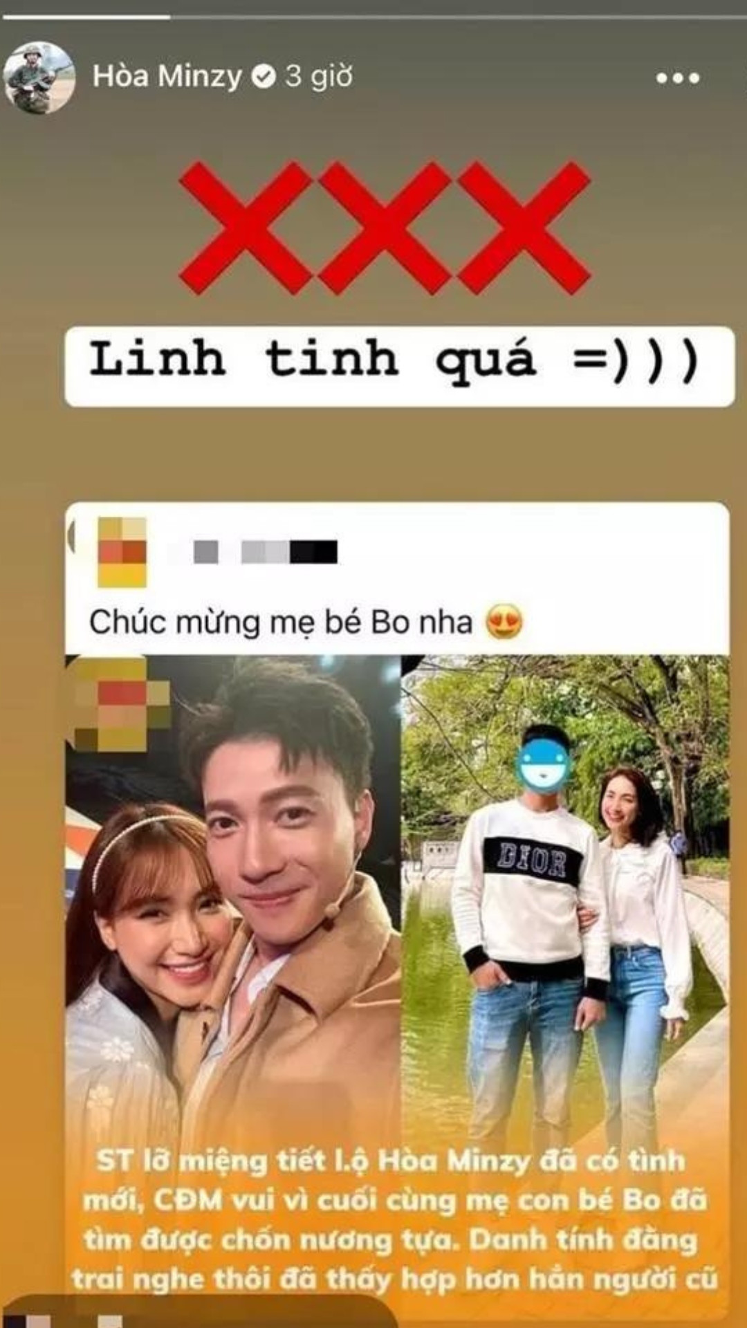 Phản ứng mạnh mẽ của Hòa Minzy về tin đồn có người mới. Phản ứng mạnh mẽ của Hòa Minzy về tin đồn có người mới.