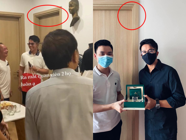 Cánh cửa ở phía sau Matt Liu rất giống cửa phòng tại nhà của bố mẹ Hương Giang.