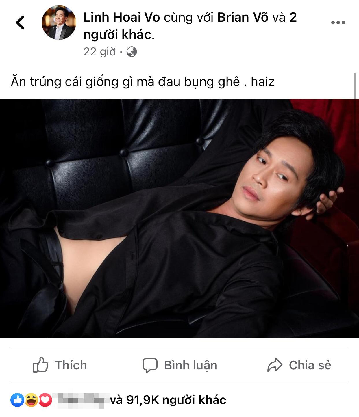 Bức ảnh "gây sốt" mạng xã hội của nghệ sĩ Hoài Linh với lượt tương tác cao. Bức ảnh "gây sốt" mạng xã hội của nghệ sĩ Hoài Linh với lượt tương tác cao.