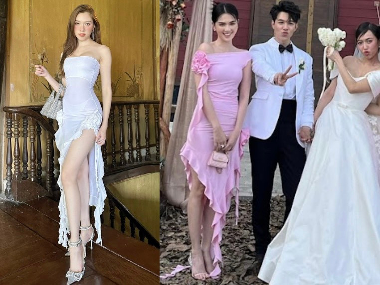Trước đó, Thanh Thanh Huyền cũng từng khiến cộng đồng fan sắc đẹp bàn tán xôn xao khi diện đầm cùng thương hiệu với Ngọc Trinh. Tuy nhiên, Miss Charm Vietnam gây tranh cãi vì chất liệu váy mỏng đã vô tình để lộ phần nội y bên trong.