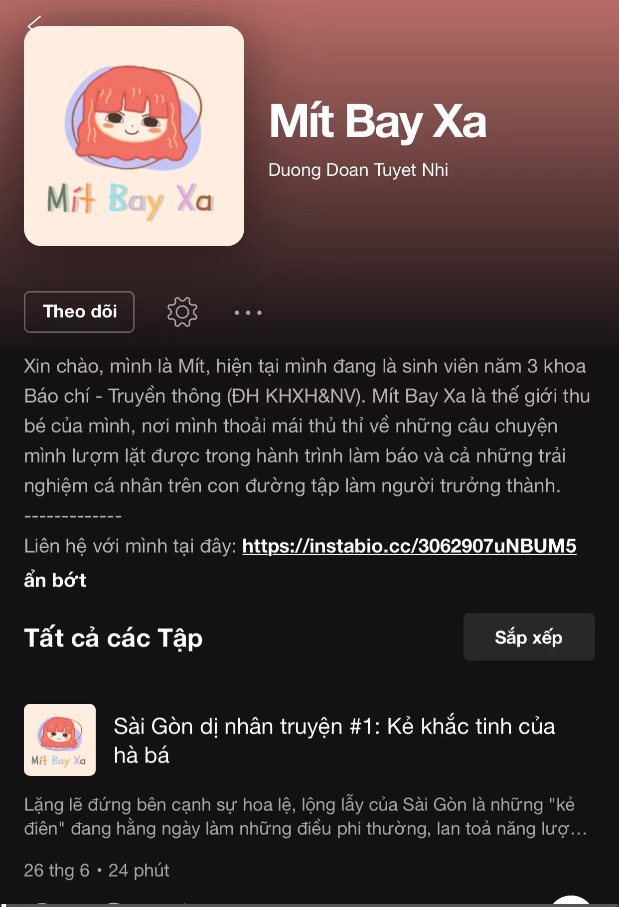 Kênh podcast "Mít Bay Xa" của cô bạn Tuyết Nhi, sinh viên khoa Báo chí và Truyền thông của trường ĐH KHXH&amp;NV - ĐHQG TP.HCM.