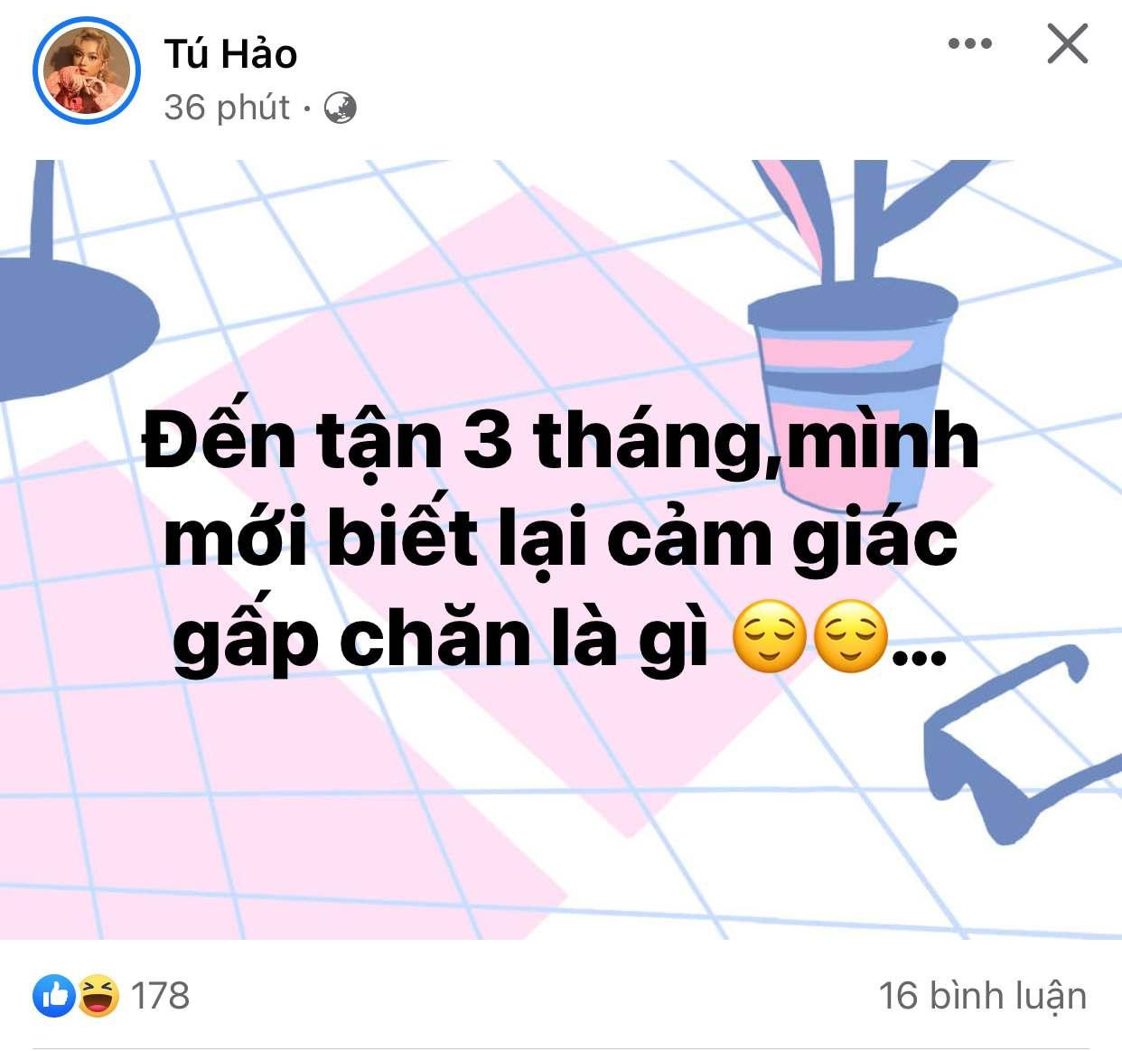 Ở nhà quá lâu, chắc hẳn ai cũng có niềm vui đơn giản như Tú Hảo nhỉ!