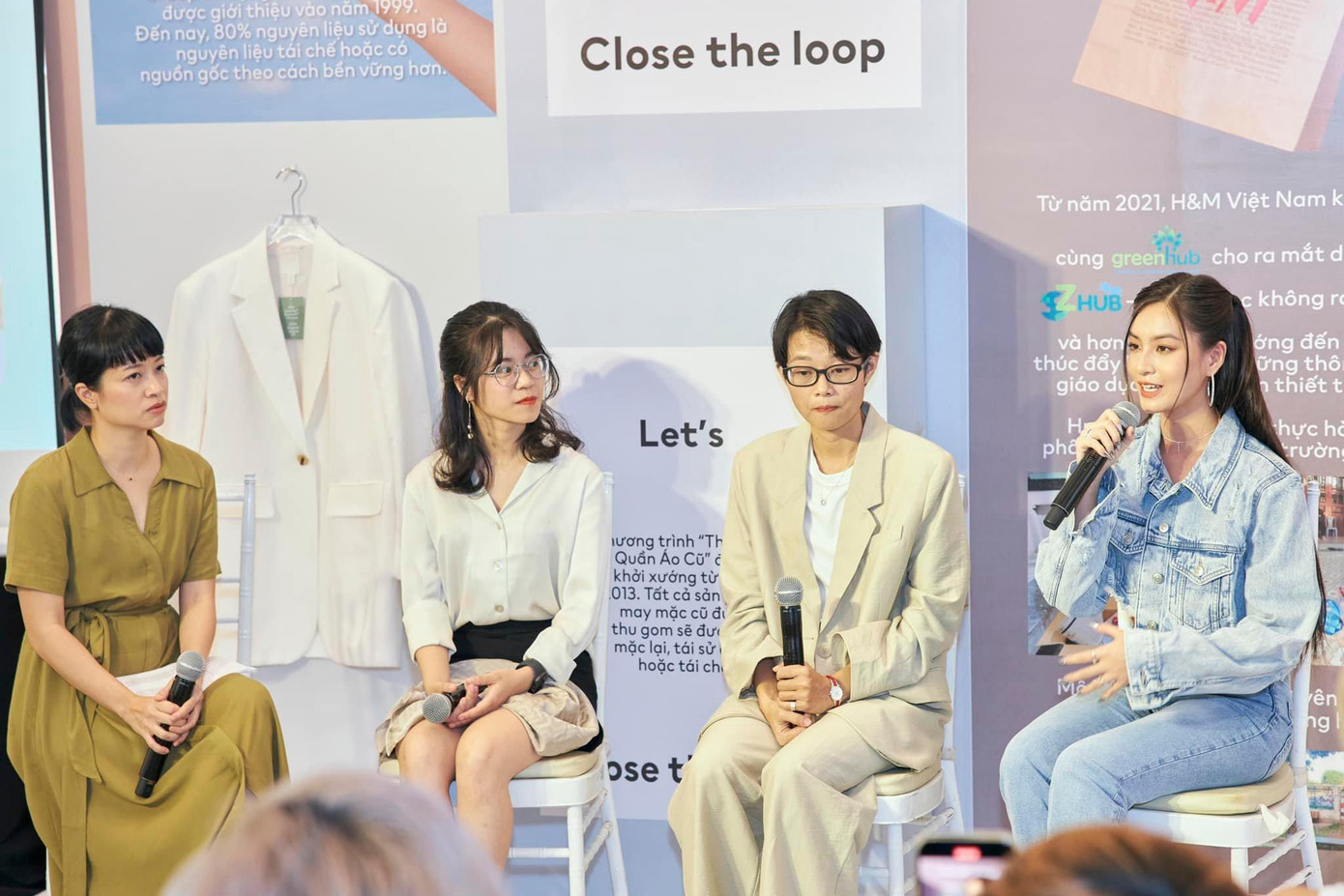Thảo Tâm chia sẻ về quan điểm thời trang bền vững với các đại diện từ tạp chí ELLE Việt Nam và nhãn hàng thời trang H&M. Thảo Tâm chia sẻ về quan điểm thời trang bền vững với các đại diện từ tạp chí ELLE Việt Nam và nhãn hàng thời trang H&M.
