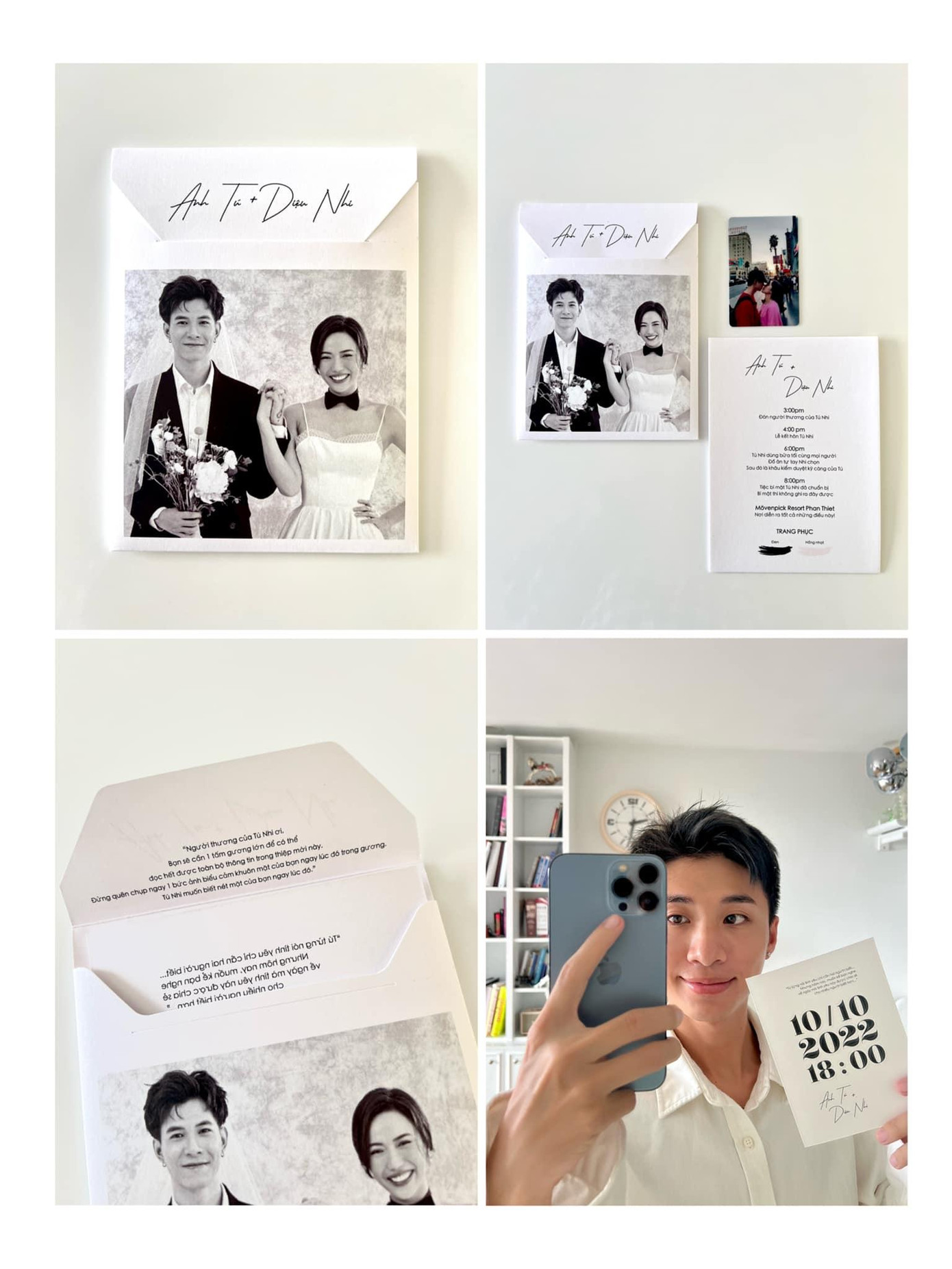 Stylist Phạm Bảo Luận - một người bạn thân thiết của Diệu Nhi khoe ảnh thiệp cưới. Ảnh: Phạm Bảo Luận. Stylist Phạm Bảo Luận - một người bạn thân thiết của Diệu Nhi khoe ảnh thiệp cưới. Ảnh: Phạm Bảo Luận.