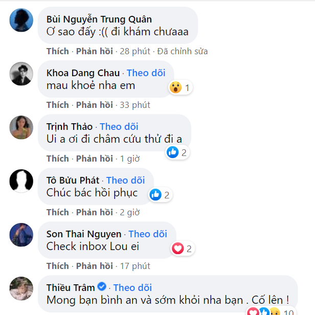 Nhiều bạn bè, đồng nghiệp bày tỏ sự quan tâm dành cho giọng ca "Cảm giác lúc ấy sẽ ra sao" Nhiều bạn bè, đồng nghiệp bày tỏ sự quan tâm dành cho giọng ca "Cảm giác lúc ấy sẽ ra sao"