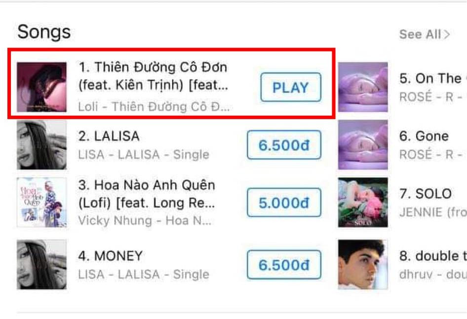 Thiên Đường Cô Đơn bất ngờ đạt No.1 iTunes Việt Nam chỉ sau 24h phát hành. Thiên Đường Cô Đơn bất ngờ đạt No.1 iTunes Việt Nam chỉ sau 24h phát hành.