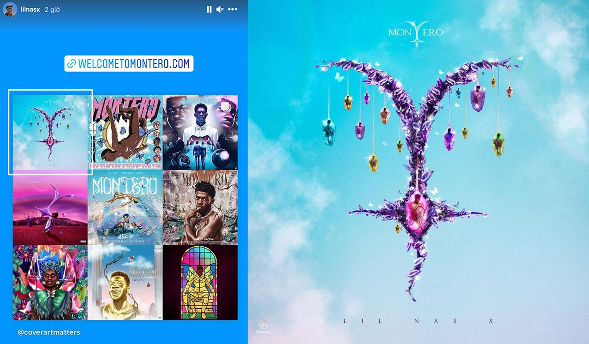 Lil Nas X đã đăng lại các mẫu remade album Montero do Cover Art Matter bình chọn.